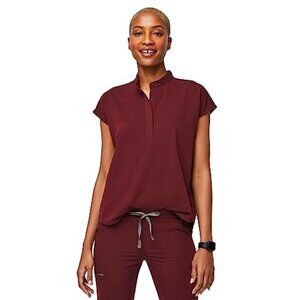 NWT!!! FIGS Rafaela Oversized Scrub Top in Burgundy